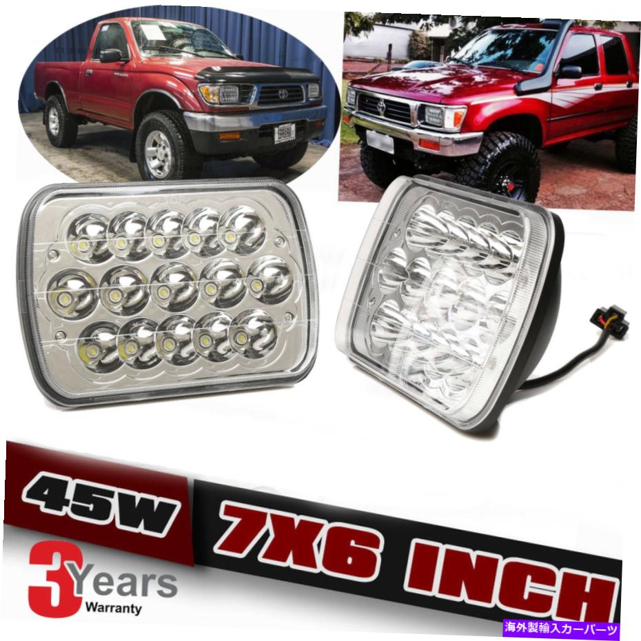 USヘッドライト トヨタピックアップトラック7 x 6インチシールビームホワイトLEDヘッドライトW / H4電球 FOR TOYOTA PICKUP TRUCK 7 X 6 INCH SEALED BEAM WHITE LED HEADLIGHT W/ H4 BULB【並行輸入品】