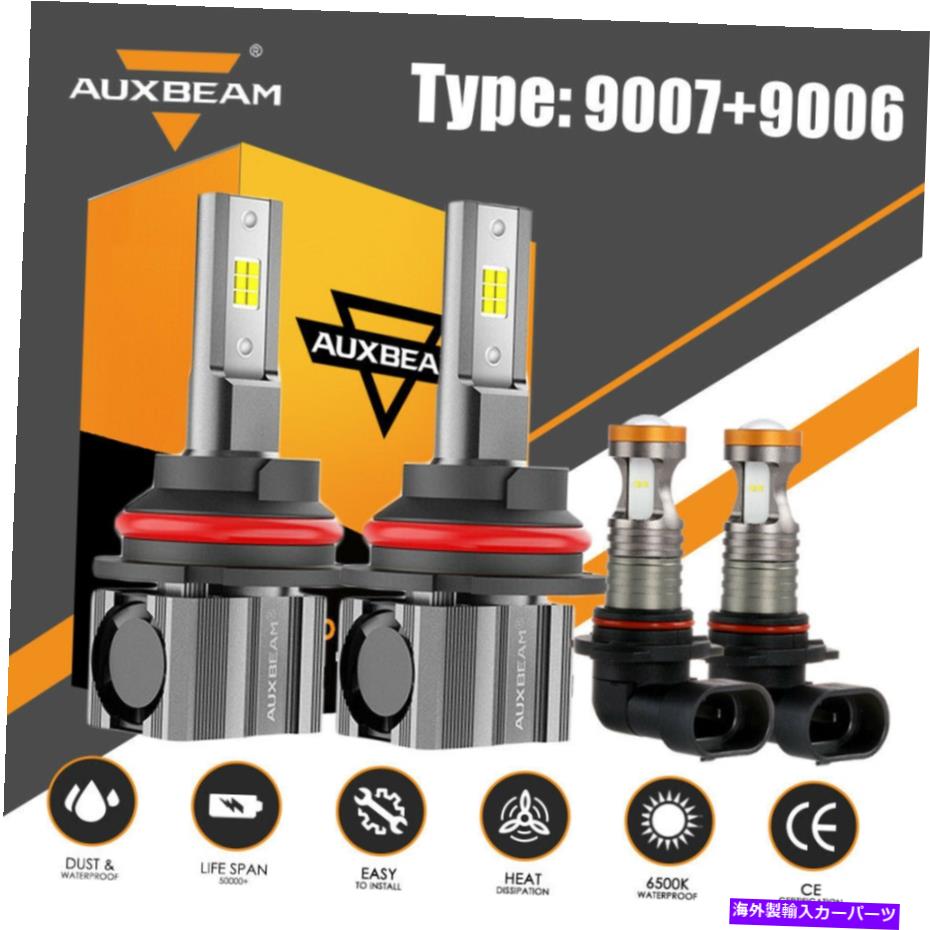 USヘッドライト AuxBeam 9007 + 9006 LEDヘッドライトフォグ電球はDodge Ram 1500 2500 3500 2002 2002 AUXBEAM 9007+9006 LED Headlight Fog Bulbs for Dodge Ram 1500 2500 3500 2002-2005【並行輸入品】