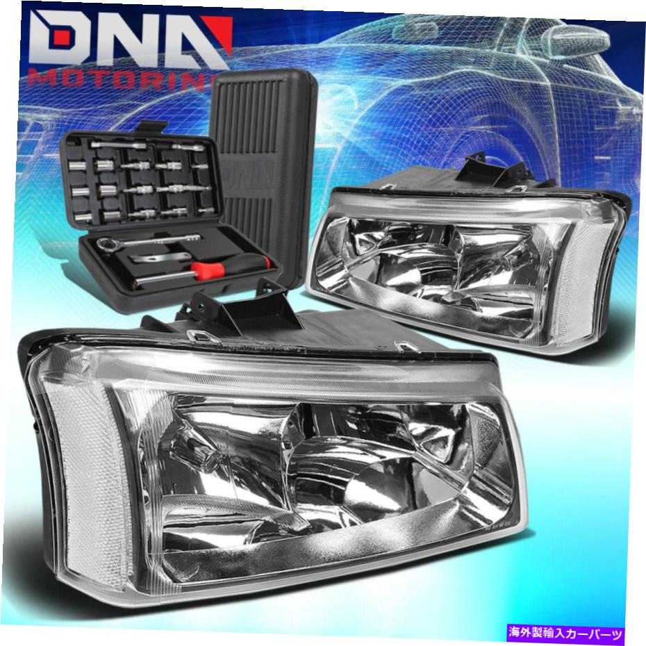 USヘッドライト 2003-2006 Silverado / Avalanche Chromeクリアコーナーヘッドライトヘッドランプ+ツール FOR 2003-2006 SILVERADO/AVALANCHE CHROME CLEAR CORNER HEADLIGHT HEAD LAMPS+TOOLS【並行輸入品】