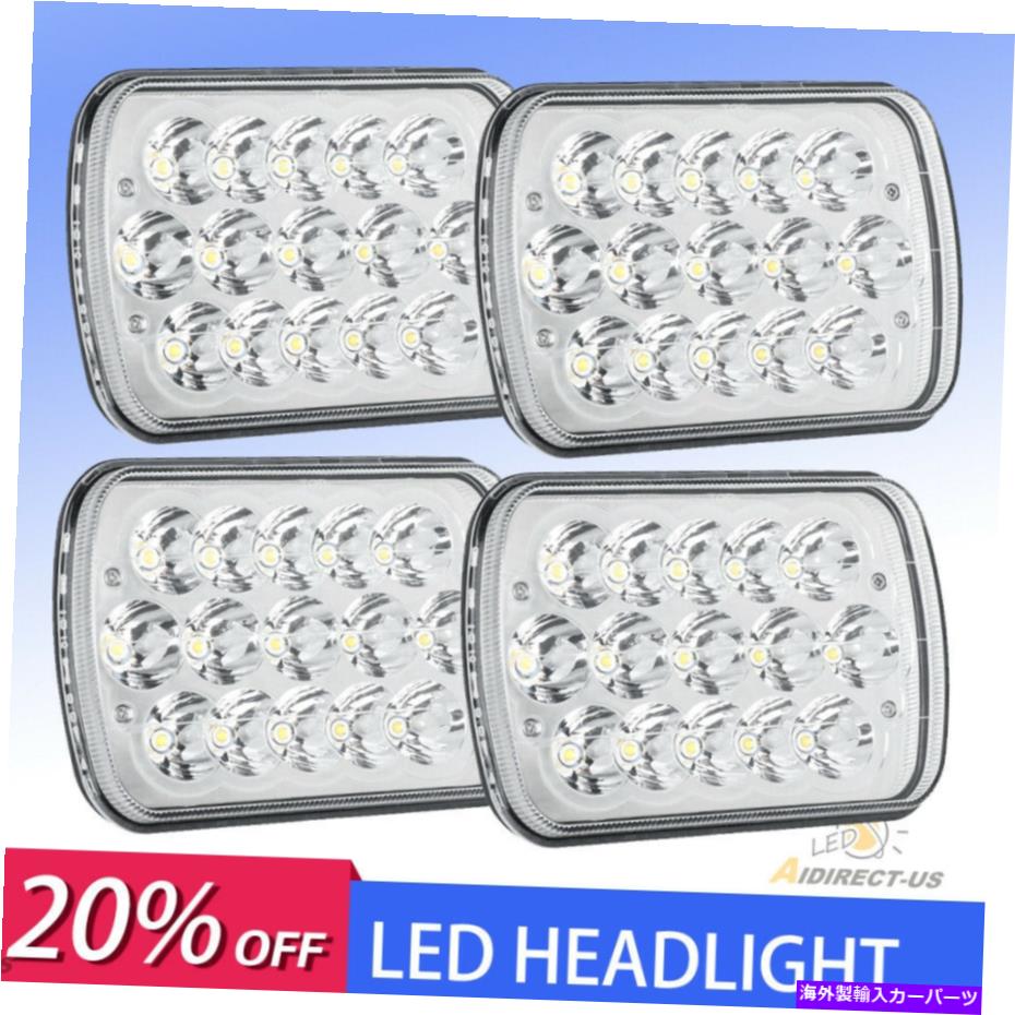 USヘッドライト ピックアップwrangler yj xj 4pcsのための5x7 7x6インチLEDヘッドライトHi / Loビームスクエアフィット 5x7 7x6 Inch LED Headlight Hi/Lo Beam Square Fit for Pickup Wrangler YJ XJ 4PCS【並行輸入品】