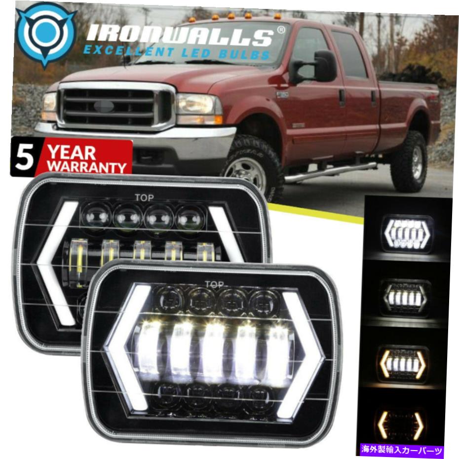 USヘッドライト 2ピース7x6 "H6054 LEDヘッドライトHI / LOWビームDRLフィットフォードF-250 F-350スーパーデューティ 2PCS 7x6" H6054 LED Headlights Hi/Low Beam DRL Fit Ford F-250 F-350 Super Duty【並行輸入品】｜Us Custom Parts Shop USDM