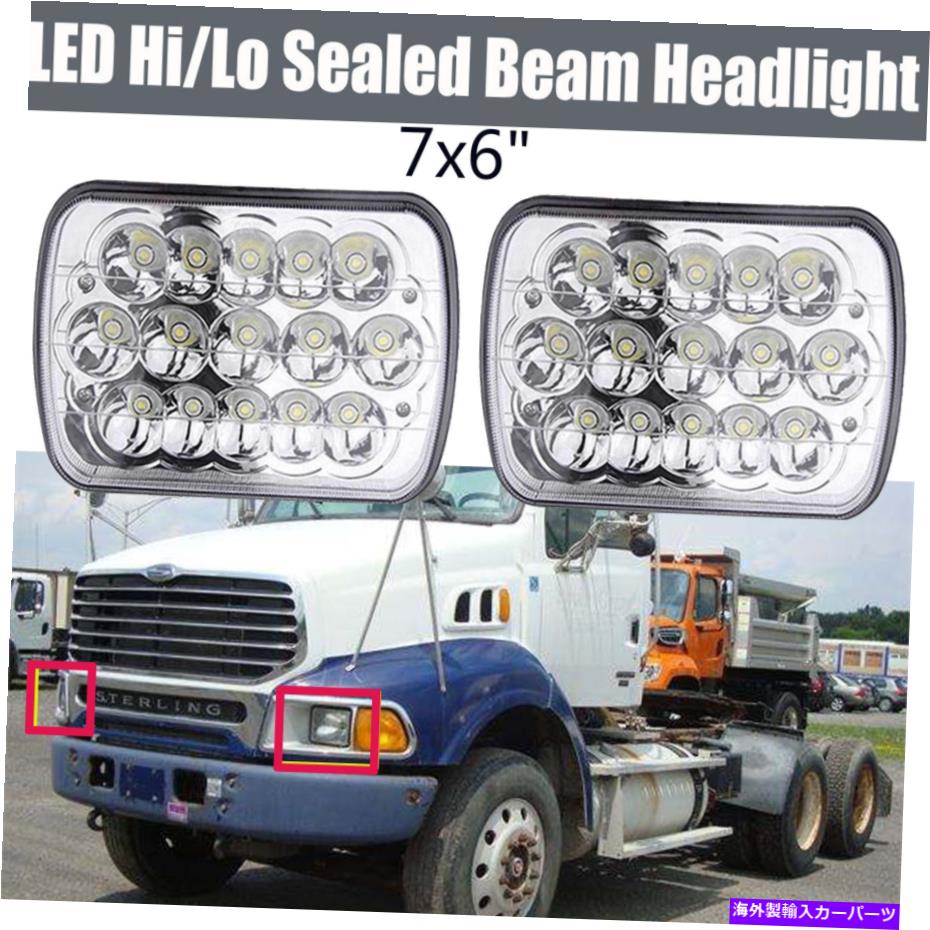 USヘッドライト LED 7x6ハイ/ロービームヘッドライト電球用スターリングLT9500 M7500 A9500日キャブトラック LED 7x6 Hi/Low Beam Headlight Bulb For STERLING LT9500 M7500 A9500 DAY CAB TRUCK【並行輸入品】