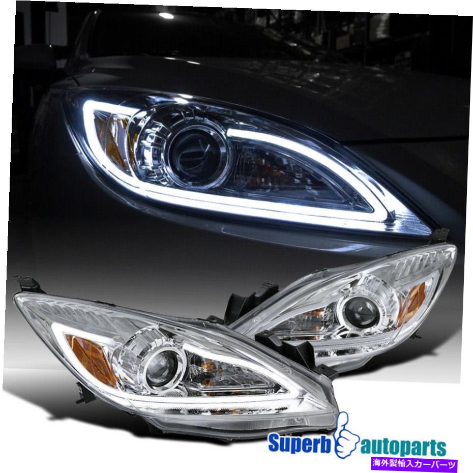 USヘッドライト 2010-2013 Mazda 3 10-13プロジェクタヘッドライトLEDストリップランプ左+右 For 2010-2013 Mazda 3 10-13 Projector Headlights LED Strip Lamps Left+Right【並行輸入品】