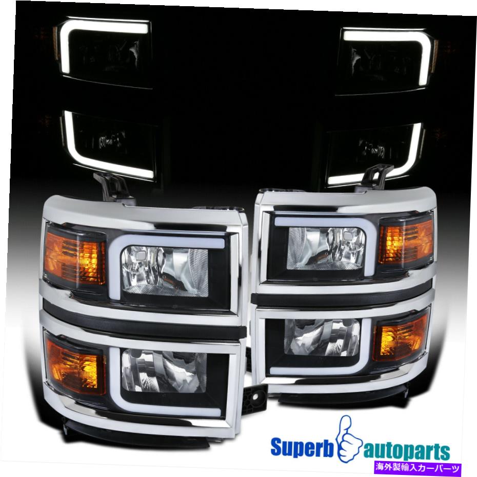 【楽天市場】USヘッドライト 20142015 Chevy Silverado 1500スライバカバーブラックヘッドライトLEDライトバー