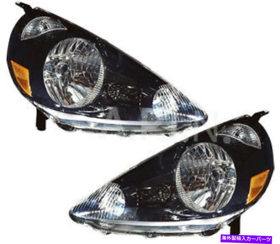 USヘッドライト ハロゲンヘッドライトヘッドランプヘッドライトブラック新しいペア07-08ホンダフィット Halogen Headlights Headlamps Head Lights Black NEW Pair Set for 07-08 Honda Fit【並行輸入品】|Us Custom Parts Shop USDM
