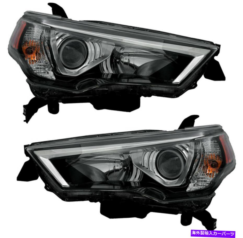 USヘッドライト 2014-2018トヨタ4Runnerのためのハロゲンヘッドライトヘッドライトw /電球黒ペアセット Halogen Headlight Headlights w/Bulb Black Pair Set for 2014-2018 Toyota 4Runner【並行輸入品】 62,780円