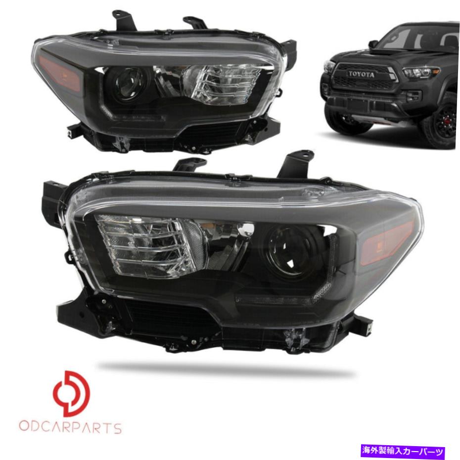 USヘッドライト TOYOTA TACOMA TRD 2016-2019 LED DRLプロジェクターヘッドライトヘッドランプペア Fits Toyota Tacoma TRD 2016-2019 LED DRL Projector Headlights Headlamps Pair【並行輸入品】