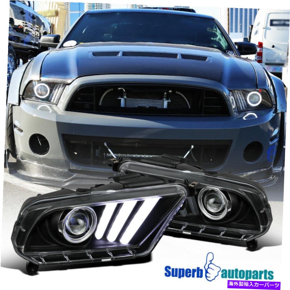 USヘッドライト 2010-2014ブラックマスタングプロジェクターヘッドライトハイテクルック順次LED For 2010-2014 Black Mustang Projector Headlights Hi-Tech Look Sequential LED【並行輸入品】|Us Custom Parts Shop USDM