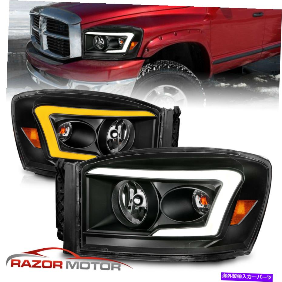 USヘッドライト 2006-2009のためのLEDスイッチバックC光Dodge Ram 1500 2500 2500黒のヘッドライト LED Switchback C Light For 2006-2009 Dodge Ram 1500 2500 3500 Black Headlights【並行輸入品】