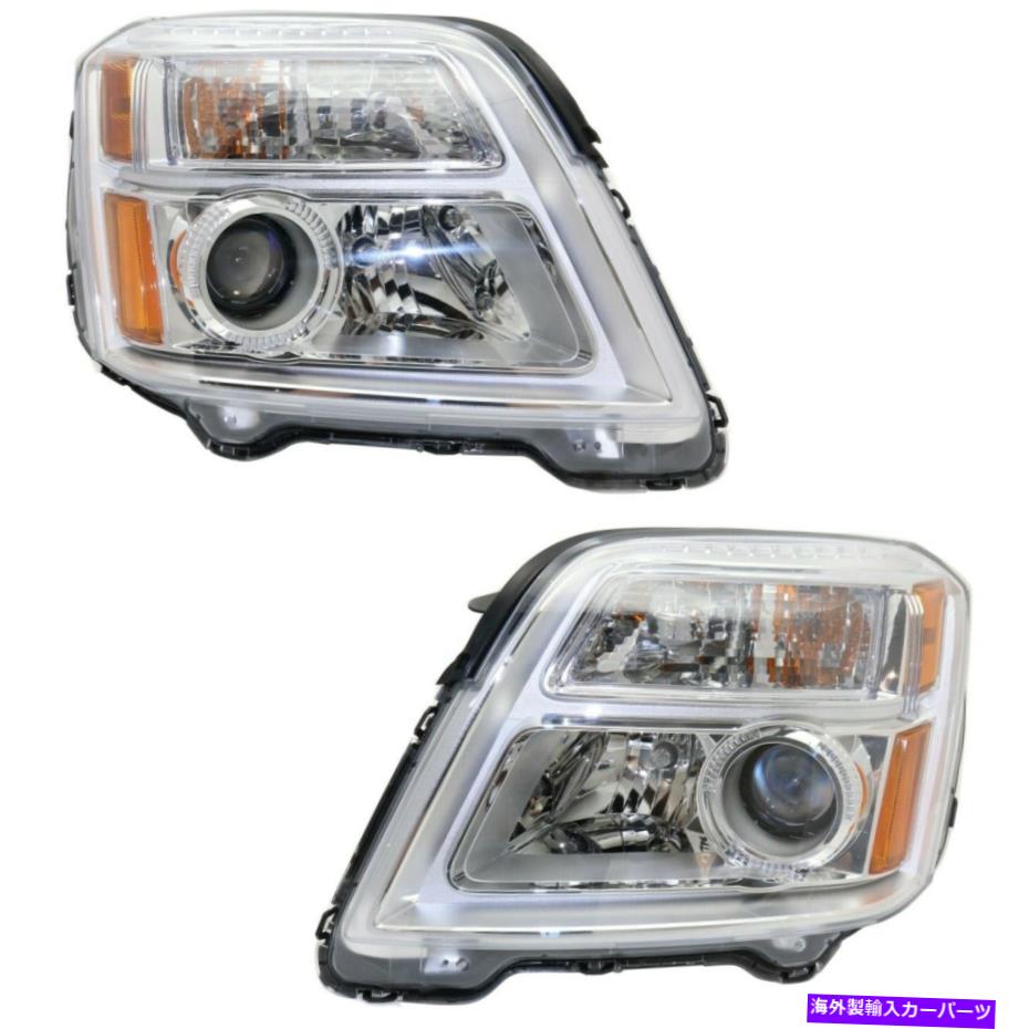 USヘッドライト 2010-2015 GMC地形のハロゲンヘッドライトセット左右w /右w /球 Halogen Headlight Set For 2010-2015 GMC Terrain Left & Right w/ Bulbs Pair CAPA【並行輸入品】