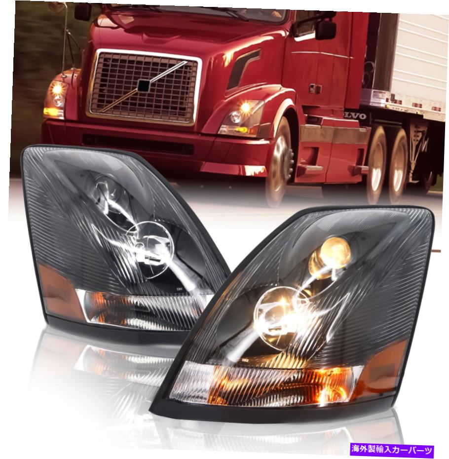 USヘッドライト Volvo 04-17 VN / VNLトラックヘッドライトヘッドライトペア左右の右側W /すべての電球 Volvo 04-17 VN/VNL Truck Headlight Headlights Pair Left Right Side w/ All Bulbs【並行輸入品】