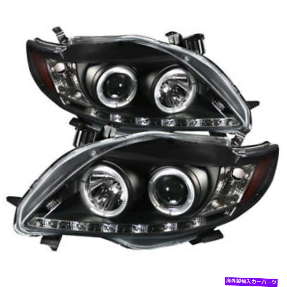 USヘッドライト トヨタ09-10カローラブラックDRLデュアルハローLEDプロジェクターヘッドライトランプセダン Toyota 09-10 Corolla Black DRL Dual Halo LED Projector Headlights Lamp Sedan【並行輸入品】|Us Custom Parts Shop USDM