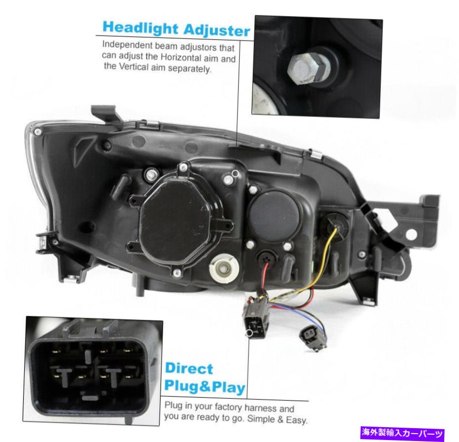 USヘッドライト 08-14スバルインプレッサLEDバーハロゲンプロジェクターヘッドライトヘッドランプランプブラック For 08-14 Subaru Impreza LED Bar Halogen Projector Headlight Headlamp Lamp Black【並行輸入品】