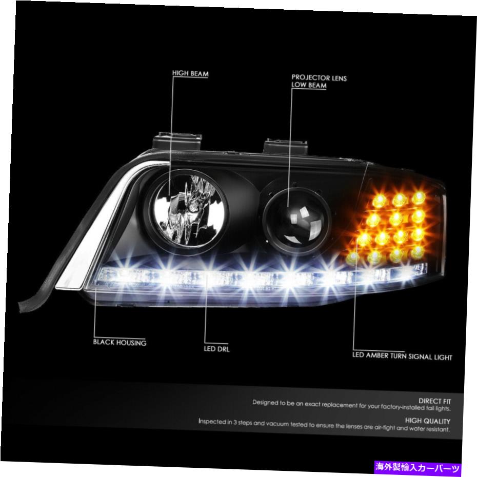 USヘッドライト 1998年から2001年のAudi A6 / Quattro Blackの住宅プロジェクターのヘッドライトLED DRL +信号 FOR 1998-2001 AUDI A6/QUATTRO BLACK HOUSING PROJECTOR HEADLIGHT LED DRL+SIGNAL【並行輸入品】 62,780円