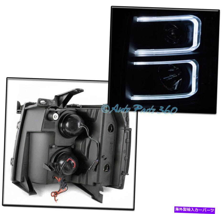 USヘッドライト 07-13シボリーSilverado 1500 LEDチューブブラック/スモークプロジェクターヘッドライト+ DRLキット FOR 07-13 CHEVY SILVERADO 1500 LED TUBE BLACK/SMOKE PROJECTOR HEADLIGHT +DRL KIT【並行輸入品】|Us Custom Parts Shop USDM