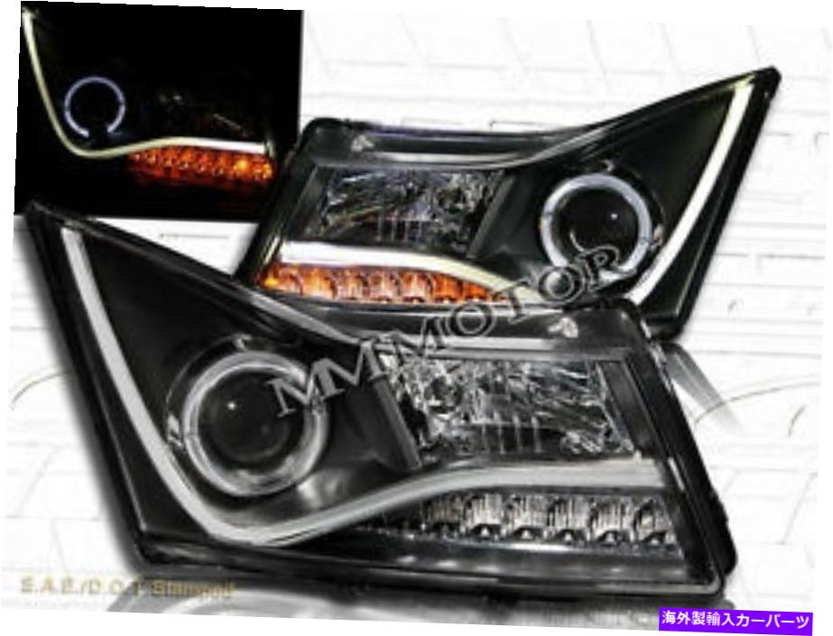 USヘッドライト 11-14 Chevy Cruze CCFLストリップR8スタイルHalo Angel Eye Projectorヘッドライトブラック 11-14 CHEVY CRUZE CCFL STRIP R8 STYLE HALO ANGEL EYE PROJECTOR HEADLIGHTS BLACK【並行輸入品】