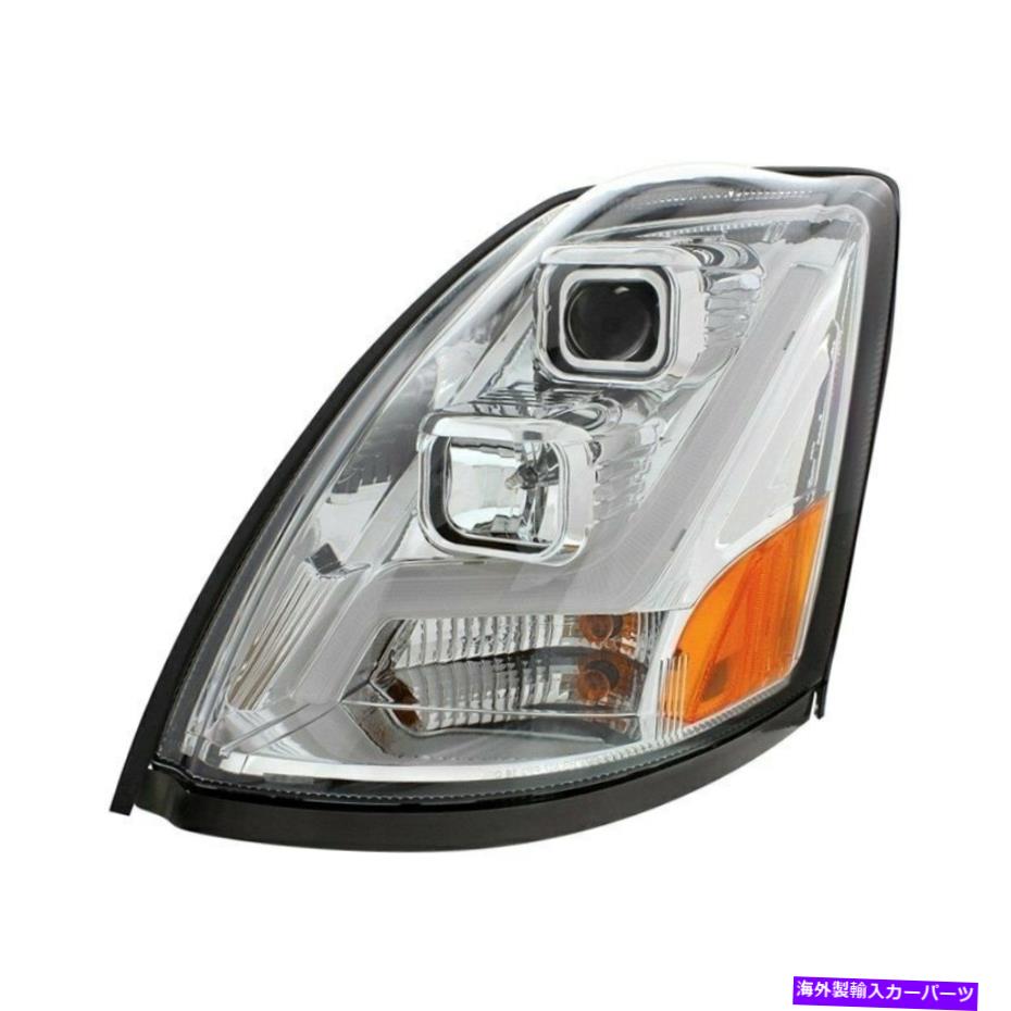 USヘッドライト VOLVO VNL 04-17ドライバ側クロムLED DRLバープロジェクターヘッドライト用 For Volvo VNL 04-17 Driver Side Chrome LED DRL Bar Projector Headlight【並行輸入品】