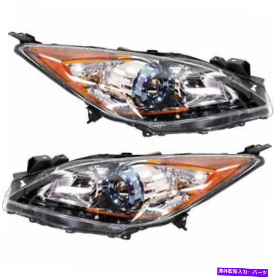 USヘッドライト 2つの左右サイドハロゲンヘッドランプアセンブリの新しいセットMazda 3ハッチバック New Set of 2 Left & Right Side Halogen Head Lamp Assembly Fits Mazda 3 Hatchback【並行輸入品】