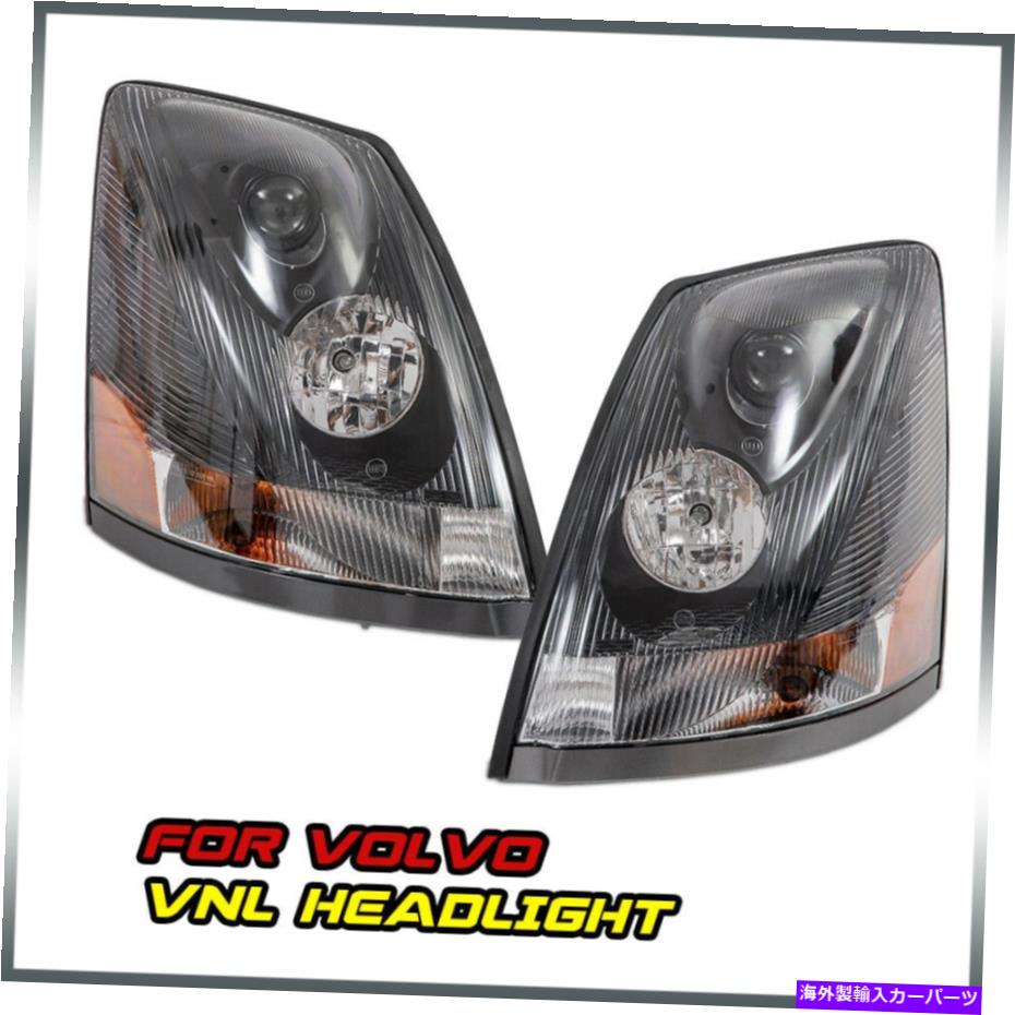 USヘッドライト 04-15 VOLVO VNLヘッドライトヘッドランプブラックベゼル航空レンズ左右サイド for 04-15 Volvo VNL Headlight Headlamp Black Bezel Aero Lens Left & Right Side【並行輸入品】|Us Custom Parts Shop USDM