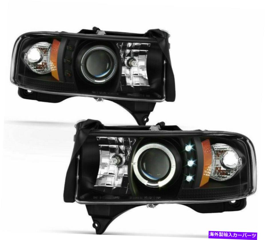 USヘッドライト 1994-2001 Dodge RAM 1500 2500 LED Haloプロジェクターブラックヘッドライトペア For 1994-2001 Dodge Ram 1500 2500 3500 LED HALO Projector Black HeadLights pair【並行輸入品】 61,986円