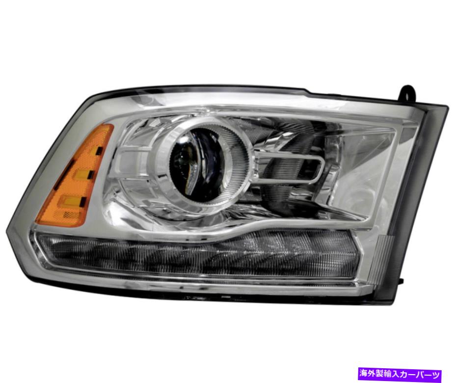 USヘッドライト ハロゲンヘッドライトアセンブリW /電球クロムの右側16-18 RAM 1500 2500 3500 Halogen Headlight Assembly w/Bulb Chrome Right Side for 16-18 Ram 1500 2500 3500【並行輸入品】