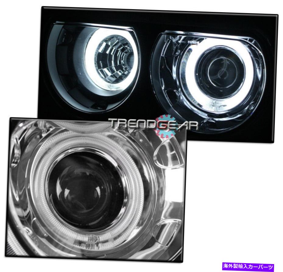 USヘッドライト フィット2008-2014 Dodge Challenger CCFL Haloブラックプロジェクターヘッドライト+青いLED DRL FIT 2008-2014 DODGE CHALLENGER CCFL HALO BLACK PROJECTOR HEADLIGHT +BLUE LED DRL【並行輸入品】