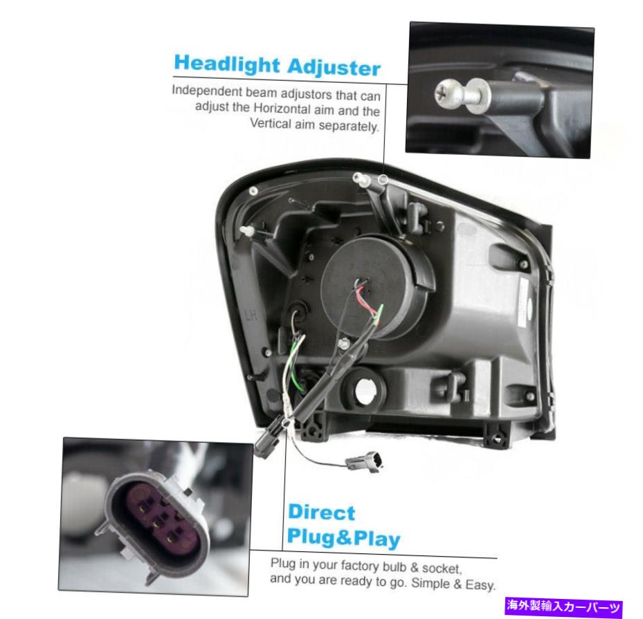 USヘッドライト 04-06 Dodge Durango LEDチューブプロジェクターヘッドライトヘッドランプランプクロームLH + RH For 04-06 Dodge Durango LED Tube Projector Headlights Headlamp Lamp Chrome LH+RH【並行輸入品】｜Us Custom Parts Shop USDM
