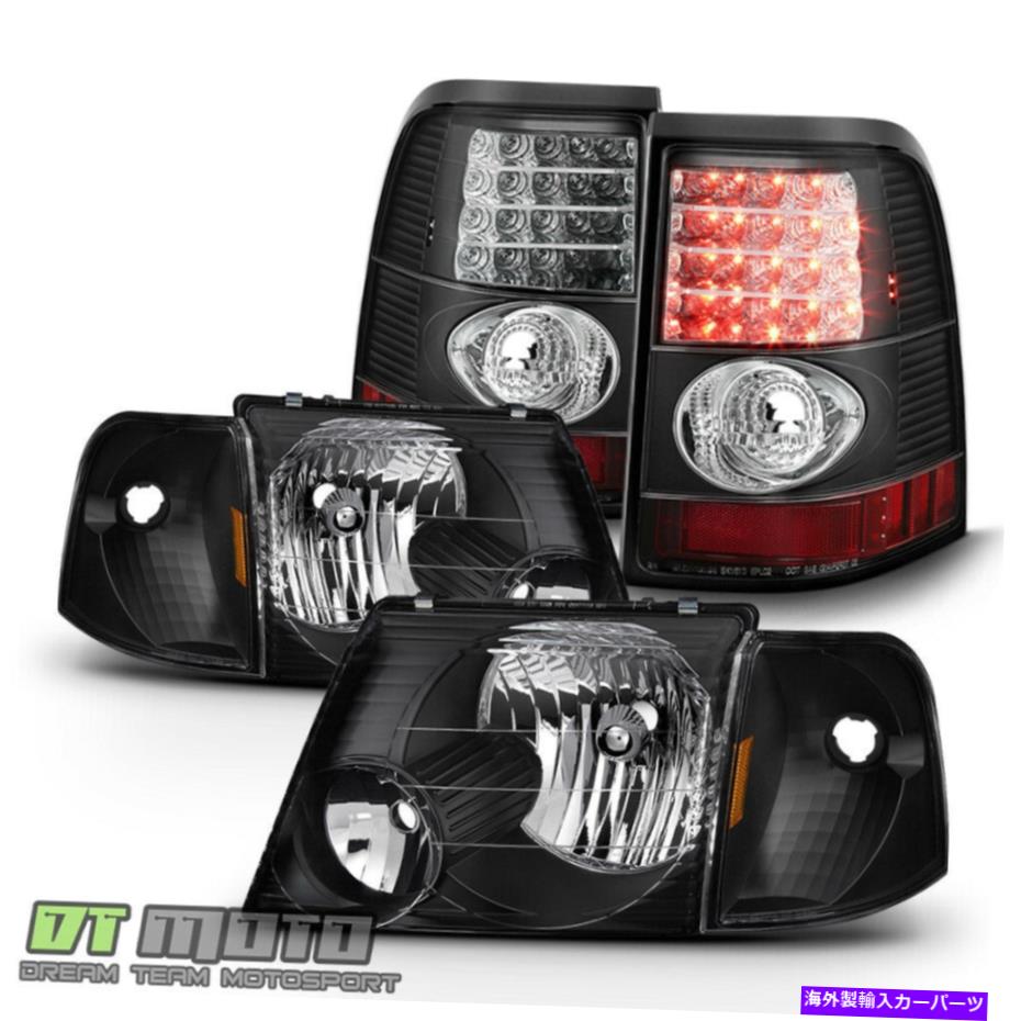 USヘッドライト BLK 2002-2005フォードエクスプローラーヘッドライト+ Lumileds LEDテールライトランプ左+右 Blk 2002-2005 Ford Explorer Headlights+Lumileds LED Tail Lights Lamps Left+Right【並行輸入品】 59,601円