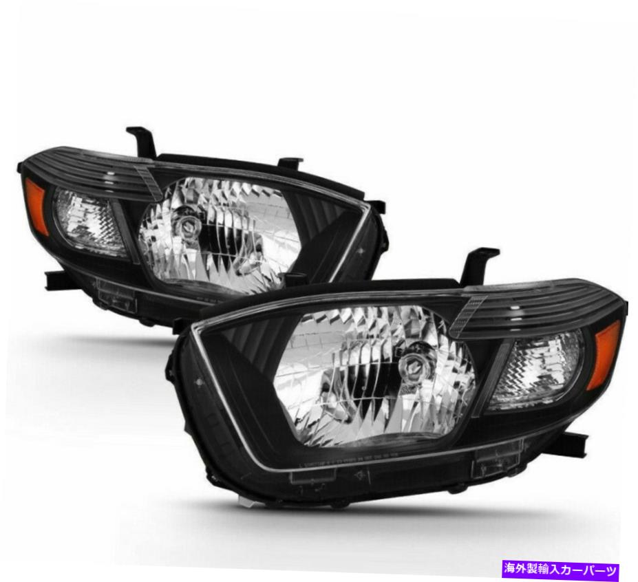 USヘッドライト 2008-2010トヨタハイランダーブラックハウジングヘッドライトヘッドランプ右+左 For 2008-2010 Toyota HighLander Black Housing HeadLights HeadLamps Right+Left【並行輸入品】