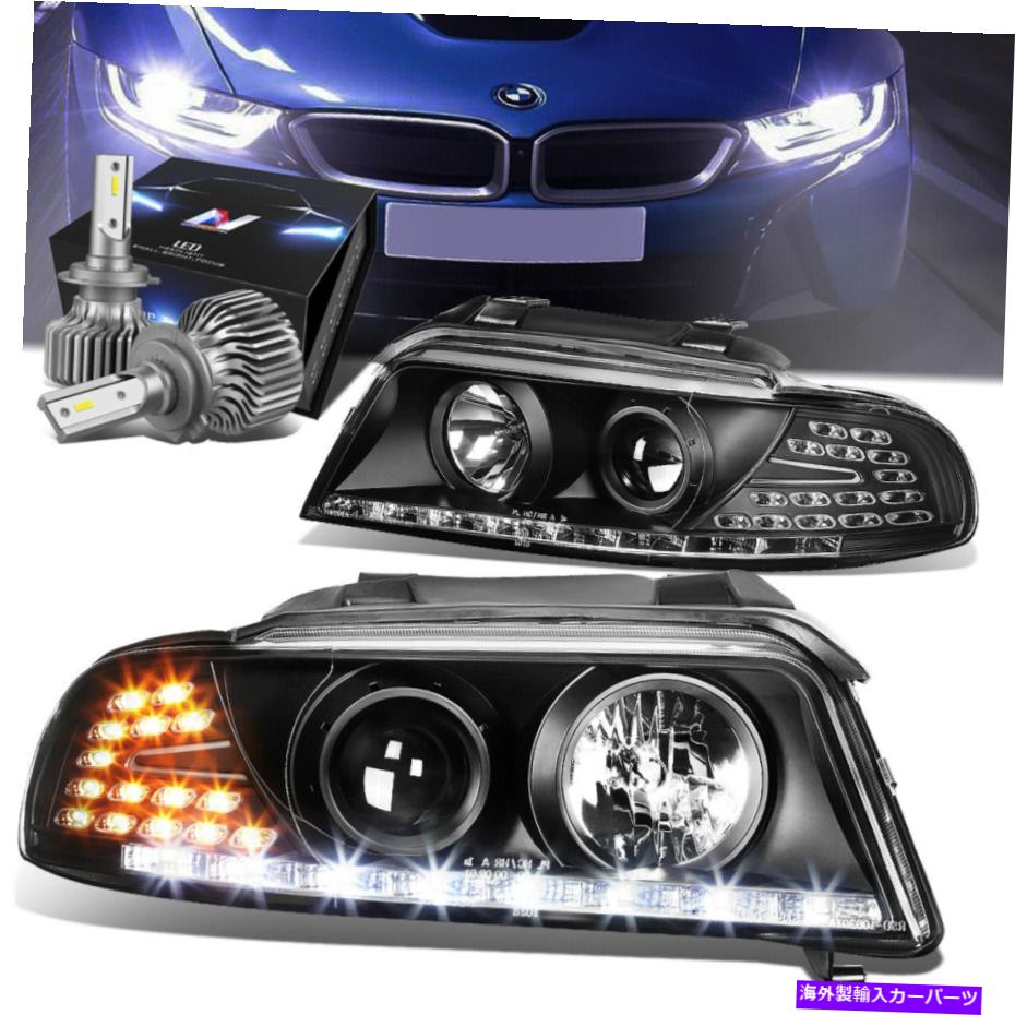 USヘッドライト ブラックハウジングDRLプロジェクターヘッドライト+スリムLED HIDキット96-01 Audi A4 Quattro BLACK HOUSING DRL PROJECTOR HEADLIGHT+SLIM LED HID KIT FOR 96-01 AUDI A4 QUATTRO【並行輸入品】