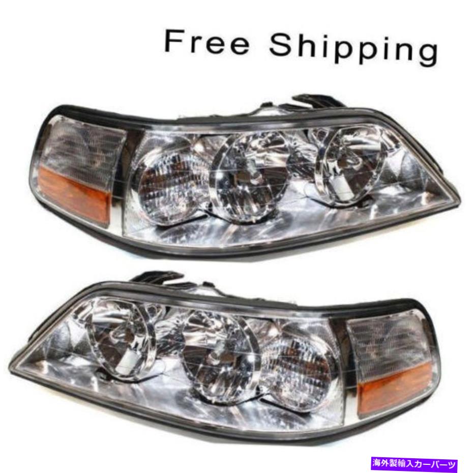 USヘッドライト ハロゲンヘッドランプアセンブリセット2 LH＆RHサイドフィット2005-2011リンカーンタウンカー Halogen Head Lamp Assembly Set of 2 LH & RH Side Fits 2005-2011 Lincoln Town Car【並行輸入品】