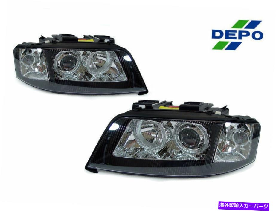 USヘッドライト Depo 3ピンオートレベルモーターブラックエンジェルアイヘッドライト1997年から2001 Audi A6 C5 DEPO 3 Pin Auto Level Motor Black Angel Eye Headlights For 1997-2001 Audi A6 C5【並行輸入品】|Us Custom Parts Shop USDM