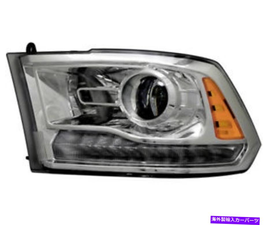 USヘッドライト ハロゲンヘッドライトアセンブリW /電球クローム左サイド16-18 RAM 1500 2500 3500 Halogen Headlight Assembly w/Bulb Chrome Left Side for 16-18 Ram 1500 2500 3500【並行輸入品】