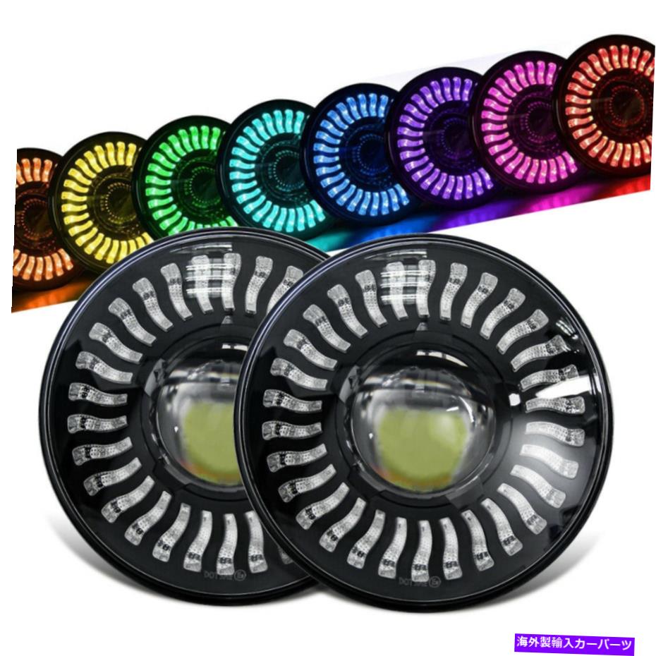 USヘッドライト Dot Faros Ojo de Angel Led 4x4 Para Autos H4 7 \