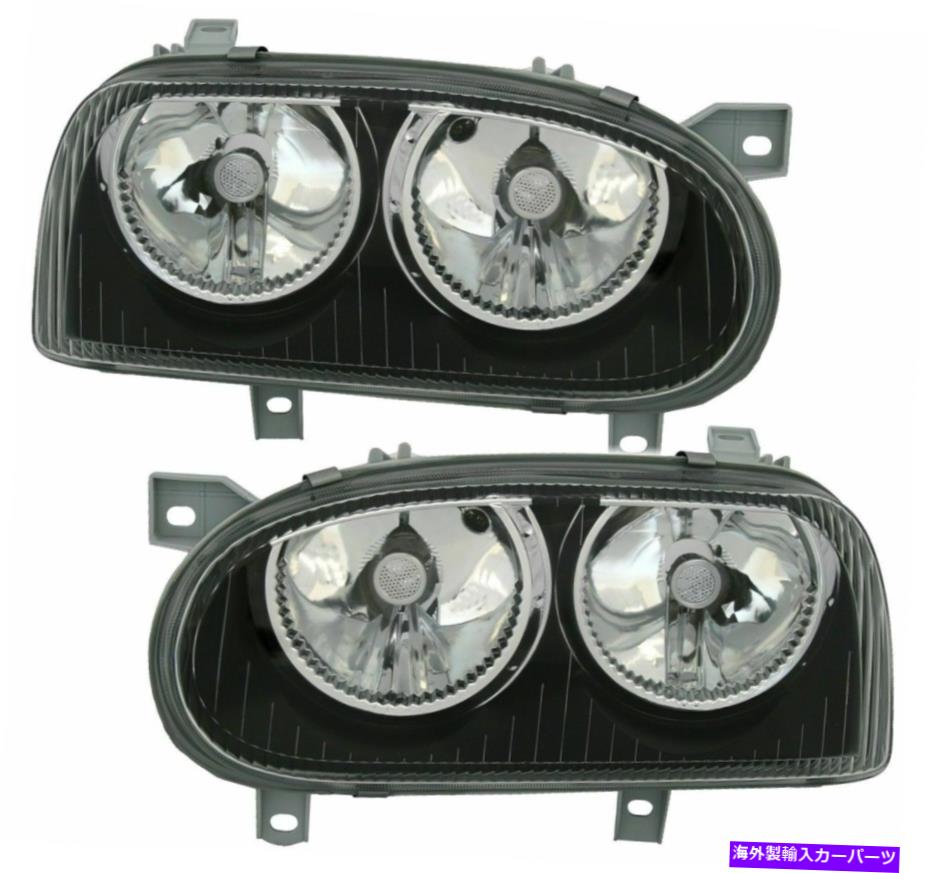 USヘッドライト VWゴルフMK3ブラックハロゲンH7ヘッドライト1991-1997モデル VW GOLF MK3 BLACK HALOGEN H7 HEADLIGHTS 1991-1997 MODEL【並行輸入品】