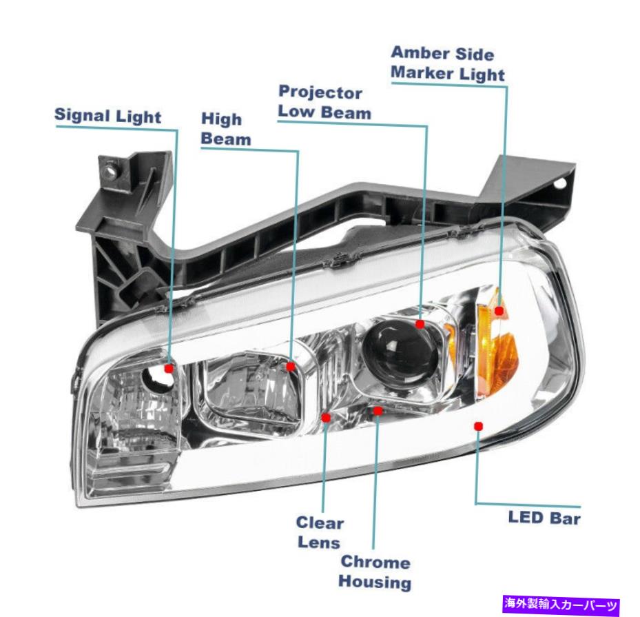 USヘッドライト 2006-2010 Dodge Charger LEDチューブプロジェクタークロムヘッドライトランプW / DRLキット For 2006-2010 Dodge Charger LED Tube Projector Chrome Headlights Lamps w/DRL Kit【並行輸入品】｜Us Custom Parts Shop USDM