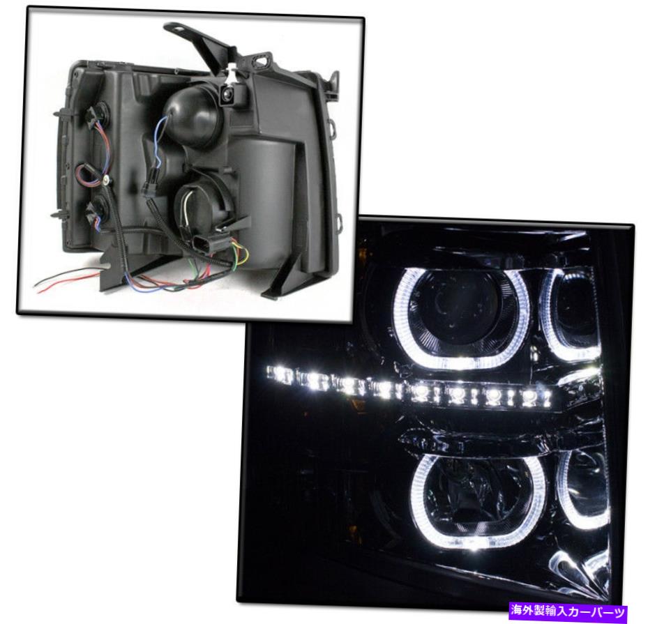 USヘッドライト 2007-2013 Silverado Chrome U-Halo LEDプロジェクターヘッドライトランプ+ 50W 6000K HID FOR 2007-2013 SILVERADO CHROME U-HALO LED PROJECTOR HEADLIGHT LAMP+50W 6000K HID【並行輸入品】