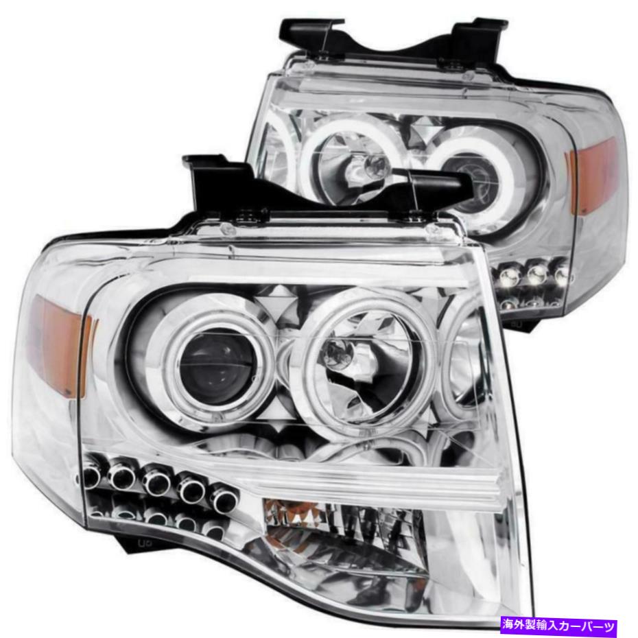 USヘッドライト Anzo 2007-2014フォードエクスペディープロジェクターヘッドライトクローム ANZO 2007-2014 Ford Expedition Projector Headlights Chrome【並行輸入品】