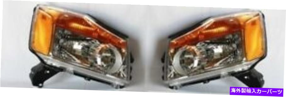 USヘッドライト 2008-2012日産チタンヘッドライトヘッドランプドライバー＆旅客LH + RH For 2008-2012 Nissan Titan Headlights Head Lamps Driver & Passenger LH+RH【並行輸入品】