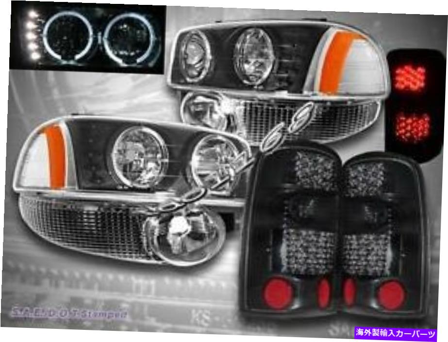 USヘッドライト 00-06 GMC XL YukonヘッドライトLED Halo BLK +バンパー+ダークスモークLEDテールライト 00-06 GMC XL YUKON HEADLIGHTS LED HALO BLK + BUMPER + DARK SMOKE LED TAIL LIGHTS【並行輸入品】