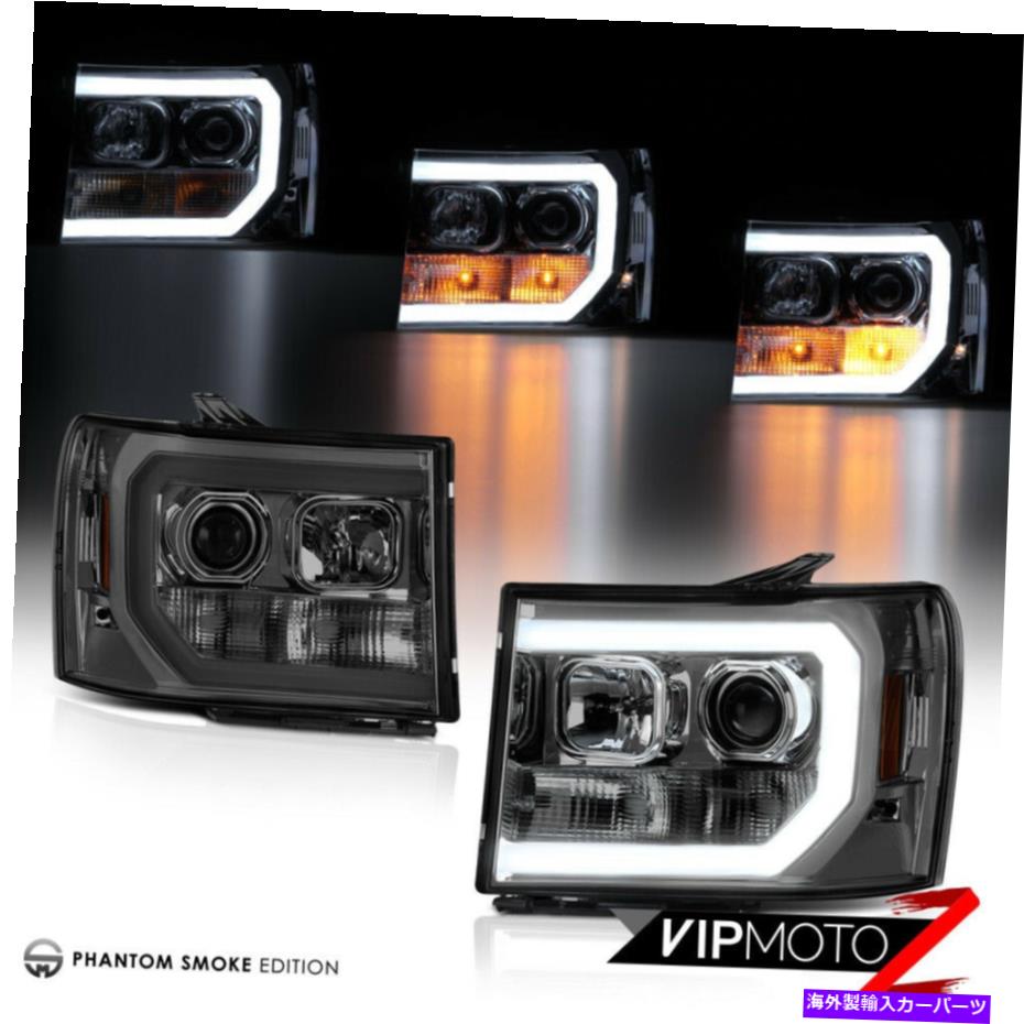USヘッドライト 07-13 GMC Sierra Smoke "OLED Neon Tube"デナリスタイルヘッドライトの交換 For 07-13 GMC Sierra Smoke "OLED NEON TUBE" Denali Style Headlight Replacement【並行輸入品】|Us Custom Parts Shop USDM