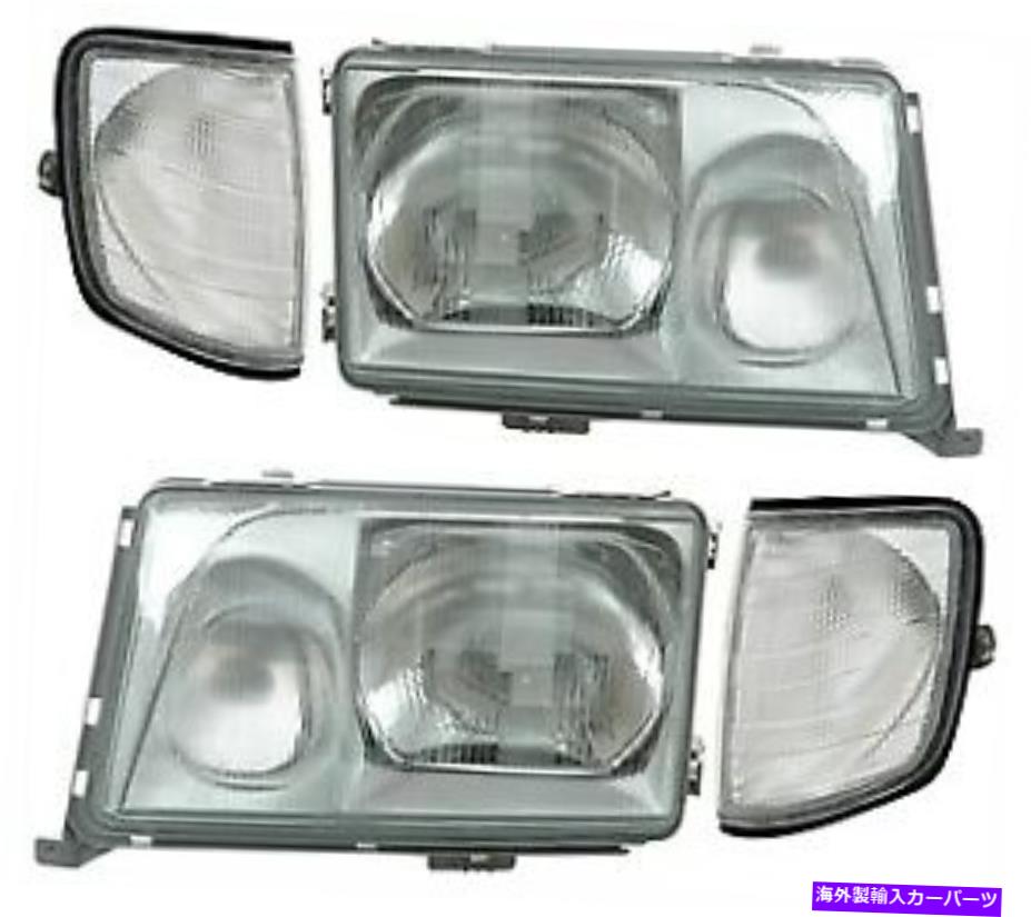USヘッドライト クリアヘッドライトとメルセデスの回転信号W124 Eクラスセダン8 / 1993-6 / 1996 CLEAR HEADLIGHTS & TURN SIGNALS FOR MERCEDES W124 E CLASS SEDAN 8/1993-6/1996【並行輸入品】