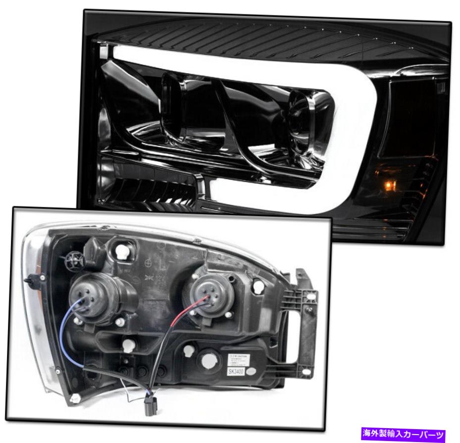 USヘッドライト 2006-2008 Dodge RAM 1500 2500 3500 Chrome LEDプロジェクターヘッドライト+ DRLセット FOR 2006-2008 DODGE RAM 1500 2500 3500 CHROME LED PROJECTOR HEADLIGHTS +DRL SET【並行輸入品】