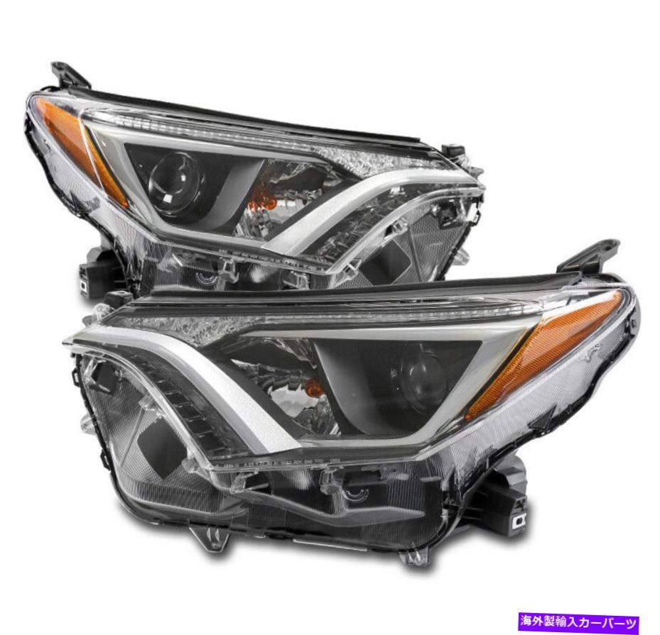 USヘッドライト 16 17 17社のためのトヨタRAV4ハロゲンプロジェクターヘッドライトランプクローム交換L + R For 16 17 18 Toyota RAV4 Halogen Projector Headlight Lamp Chrome Replacement L+R【並行輸入品】｜Us Custom Parts Shop USDM