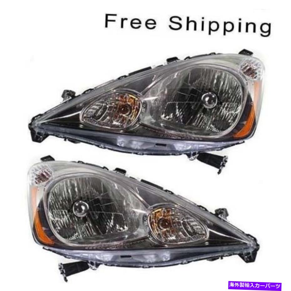 USヘッドライト ハロゲンヘッドランプアセンブリセット2本のペアLH＆RHサイドフィットホンダフィットスポーツモデル Halogen Head Lamp Assembly Set of 2 Pair LH & RH Side Fits Honda Fit Sport Model【並行輸入品】