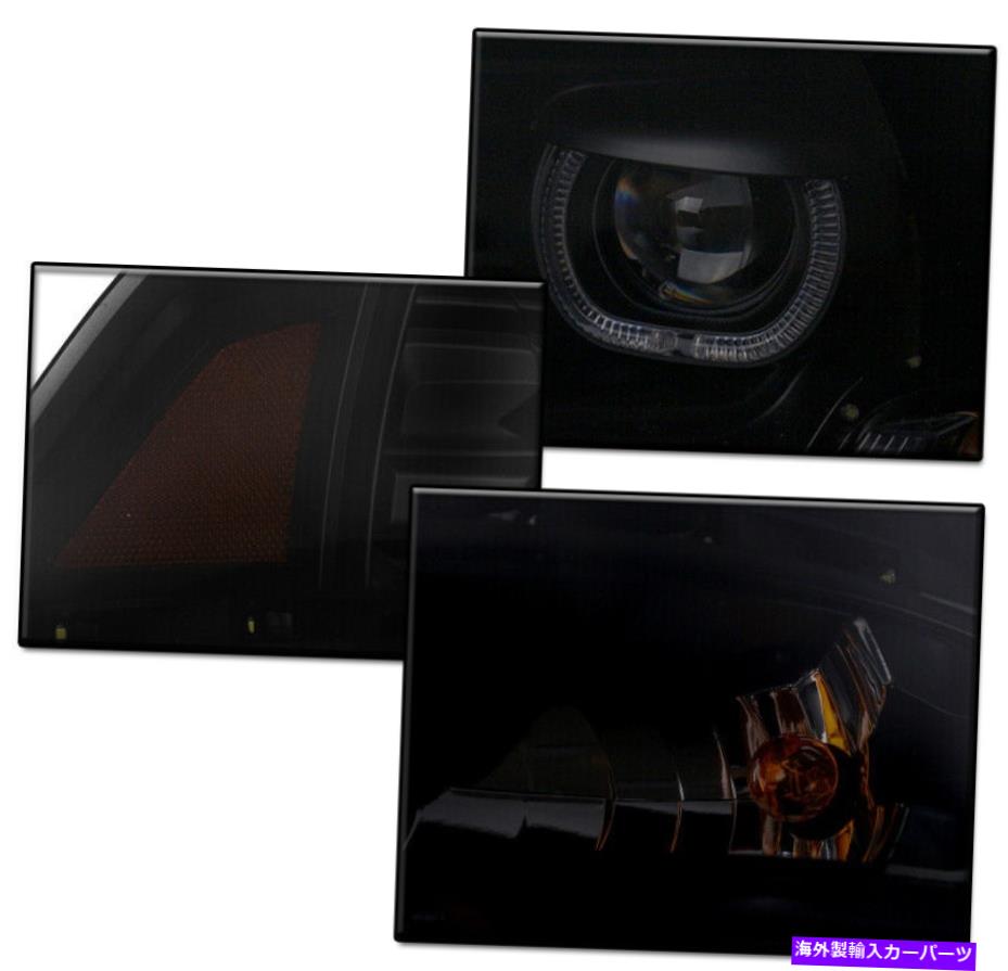USヘッドライト 2009-2018 RAM LED Haloブラック/スモークプロジェクターヘッドライトランプ+ブルーDRL + HID FOR 2009-2018 RAM LED HALO BLACK/SMOKE PROJECTOR HEADLIGHT LAMP +BLUE DRL +HID【並行輸入品】