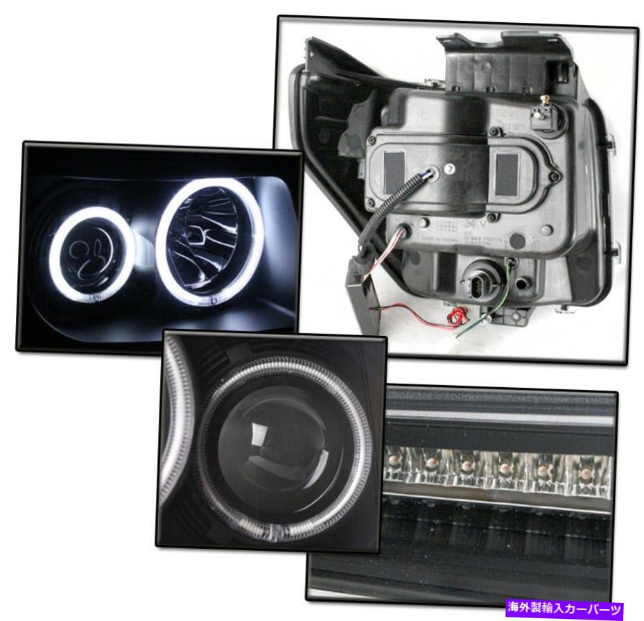 USヘッドライト 2007-2011 Dodge Nitro CCFL Halo LEDブラックプロジェクターヘッドライトランプ+ブルーDRL FOR 2007-2011 DODGE NITRO CCFL HALO LED BLACK PROJECTOR HEADLIGHTS LAMP+BLUE DRL【並行輸入品】