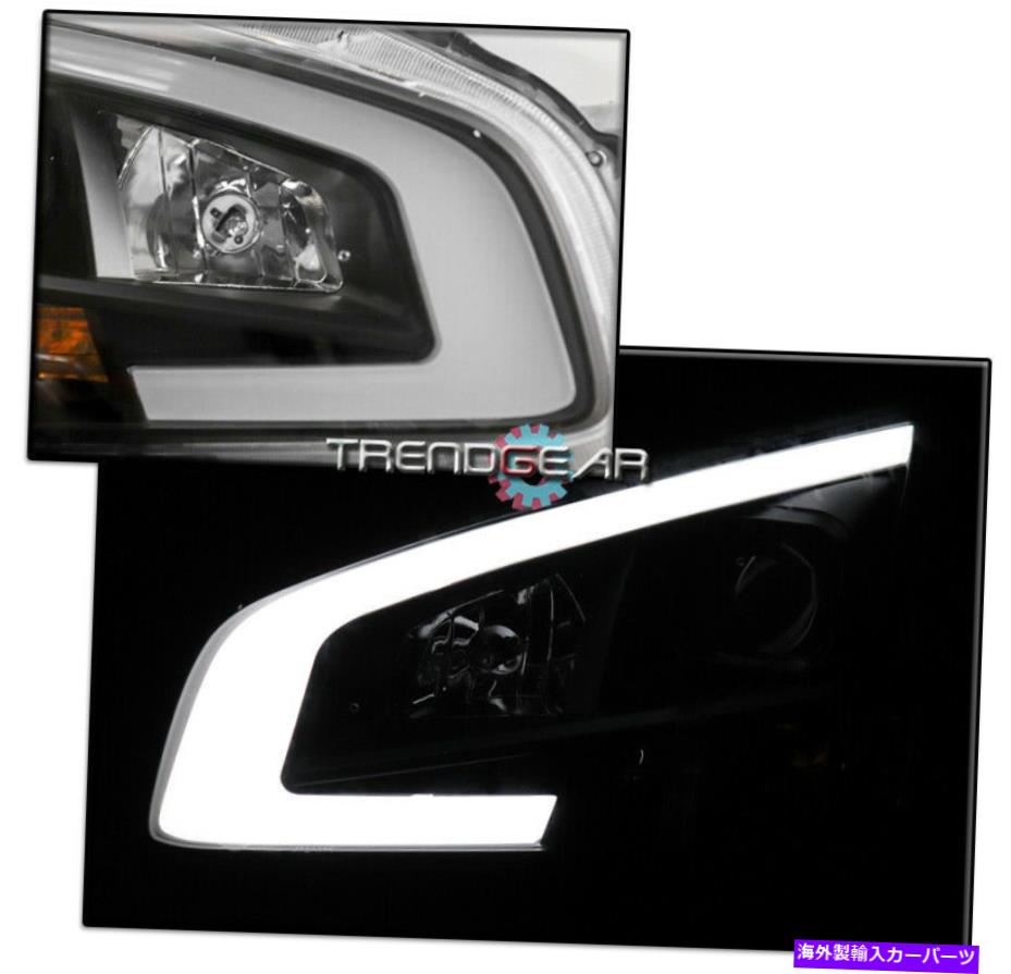 USヘッドライト 2009-2014のMaxima LEDチューブプロジェクターハロゲンヘッドライトヘッドランプランプブラック FOR 2009-2014 MAXIMA LED TUBE PROJECTOR HALOGEN HEADLIGHTS HEADLAMPS LAMP BLACK【並行輸入品】