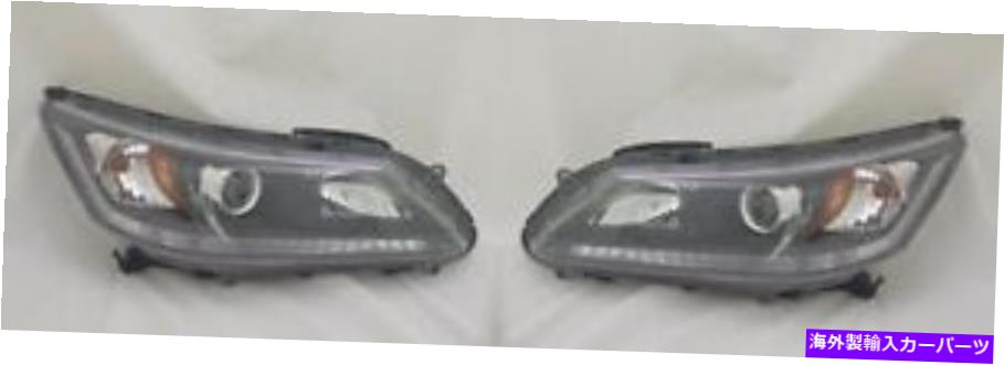 USヘッドライト 2013-2015ホンダアコードセダンの左右の横置きヘッドライトペア Right and Left Side Replacement Headlight PAIR For 2013-2015 Honda Accord Sedan【並行輸入品】