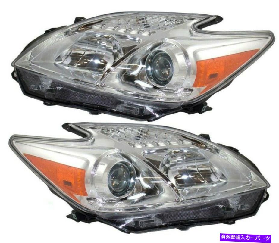USヘッドライト 2012-2015トヨタプリウスのドライバー＆助手席側の新デポヘッドライトセット New Depo Headlight Set For 2012-2015 Toyota Prius Driver & Passenger Side【並行輸入品】